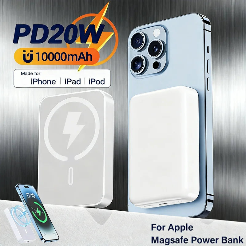 20000mAh Magnetic PowerBank Wireless PD 22.5W Fast Charger For Magsafe Portable Auxiliary Battery For Xiaomi  Iphone 17 16 15 14