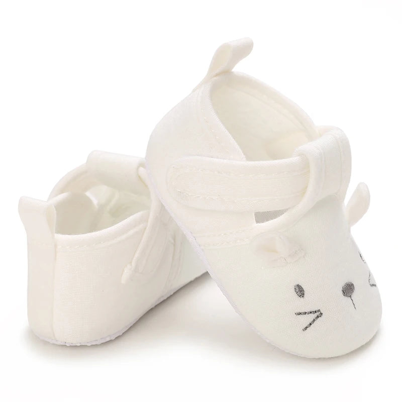 0-18 Months Infant Spring Shoe Newborn Infant Girls and Boys Recreational Baptism Non-Slip Walking Shoe White Soft-soled Sneaker