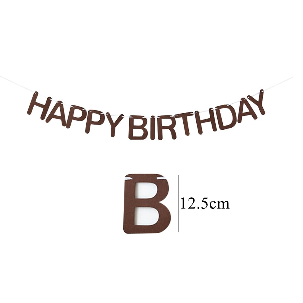 1Set 2.5M Cute Bear Garland Carton Happy Birthday Banners for Kids Bear Themed Birthday Party Decoration Supplies Room Decor