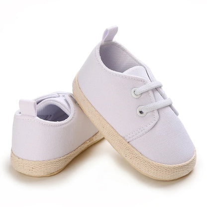 0-18 Months Infant Spring Shoe Newborn Infant Girls and Boys Recreational Baptism Non-Slip Walking Shoe White Soft-soled Sneaker