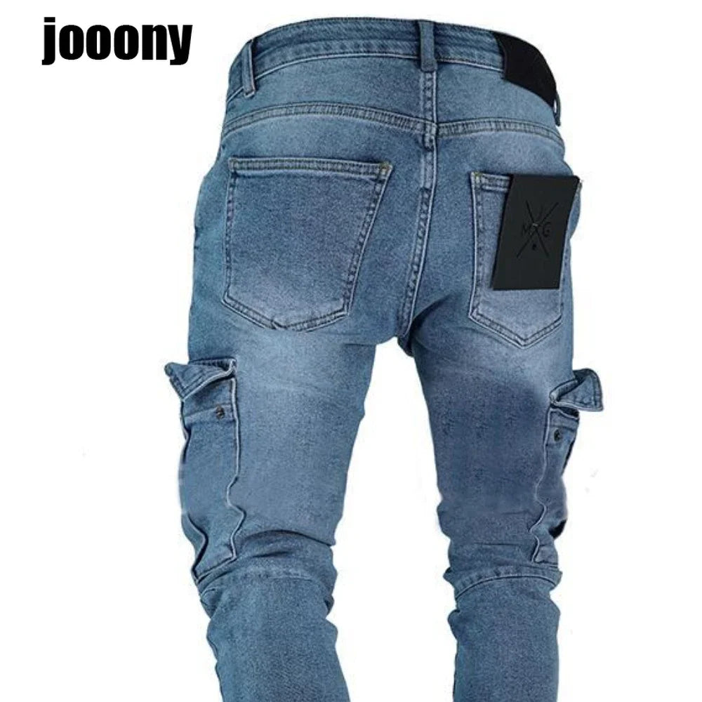streetwear jean femme baggy pockets denim Jeans for men clothing Man casual pants Men's jeans casual slim Male trousers