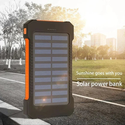 20000mAh Portable Solar Power Bank External Battery Fast Charging Waterproof Powerbank with SOS Flashlight Poverbank for Xiaomi
