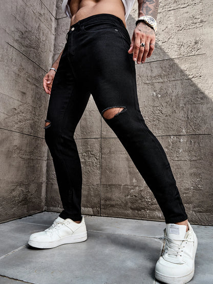 Men's skinny ripped jeans