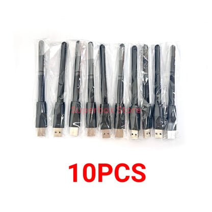 [10PCS] 7601 WiFi USB WiFi Antenna with MT7601 chip 150Mbps 2.4GHz USB2.0 Rotatable Wireless for Satellite Receiver Computer