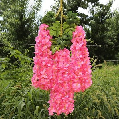 12pcs Wisteria Flowers String Hanging Garland Outdoor Wedding Garden Arch Decor Home Party Decoration Artificial Flower