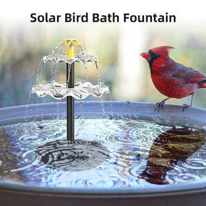 2.5W Solar Fountain Pump for Bird Bath with 9 Nozzles Solar Powered Water Fountain Pump for Garden Pond Pool Fish Tank Aquarium