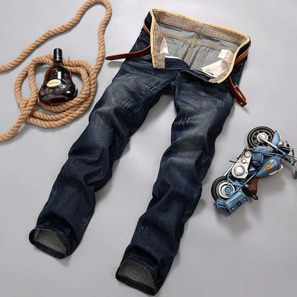2025 New Men's Jean Spring Autumn Straight Trendy Pants Casual Denim Trousers Men Classic slim Stretch Jeans Fashion
