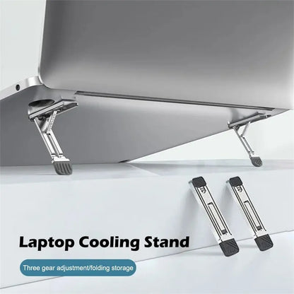 Zinc Alloy Laptop Holder for Macbook Air Pro Pad 2Pcs Riser Feet Nonslip Desktop Kickstand Foldable Notebook Keyboard Stand
