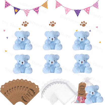 6-60Set Mini Bear Plush Stuffed Small Teddy Bear Wedding Gift for Guests Baby Shower Decoration Bear Keychain for Christmas Xmas