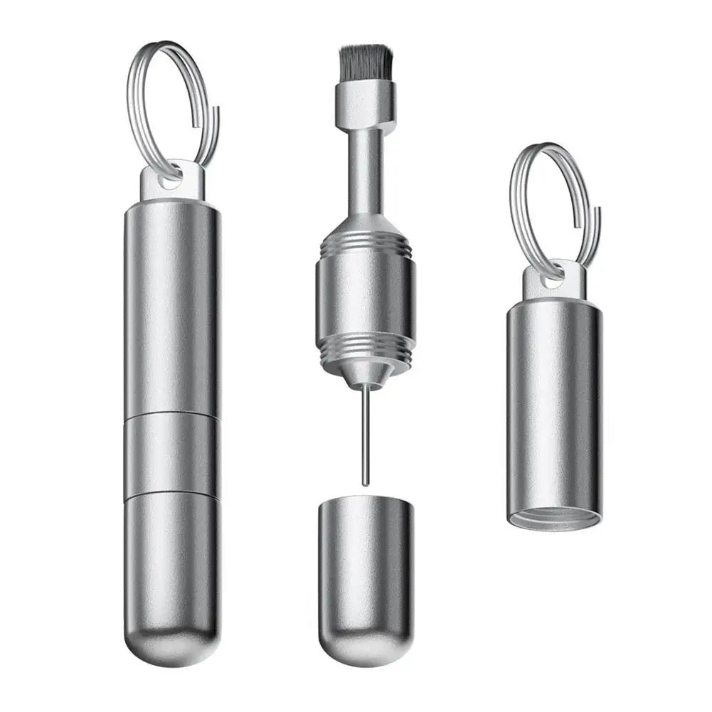 2-in-1 Keychain - Cleaning Brush + SIM Card Removal Pin Mobile Phone Card Pick-up Pin, Earphone Cleaning Pen For iPhone Airpods