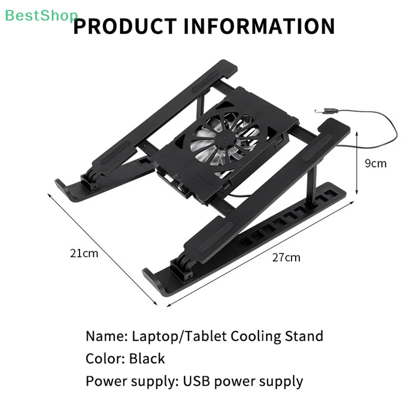 〔Rebecca〕Portable Notebook Radiator Bracket Heighten Rack With 1 Cooling Fans