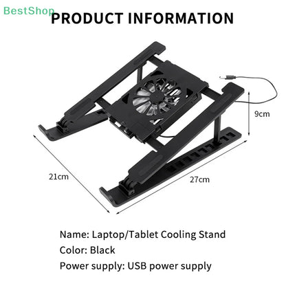 〔Rebecca〕Portable Notebook Radiator Bracket Heighten Rack With 1 Cooling Fans