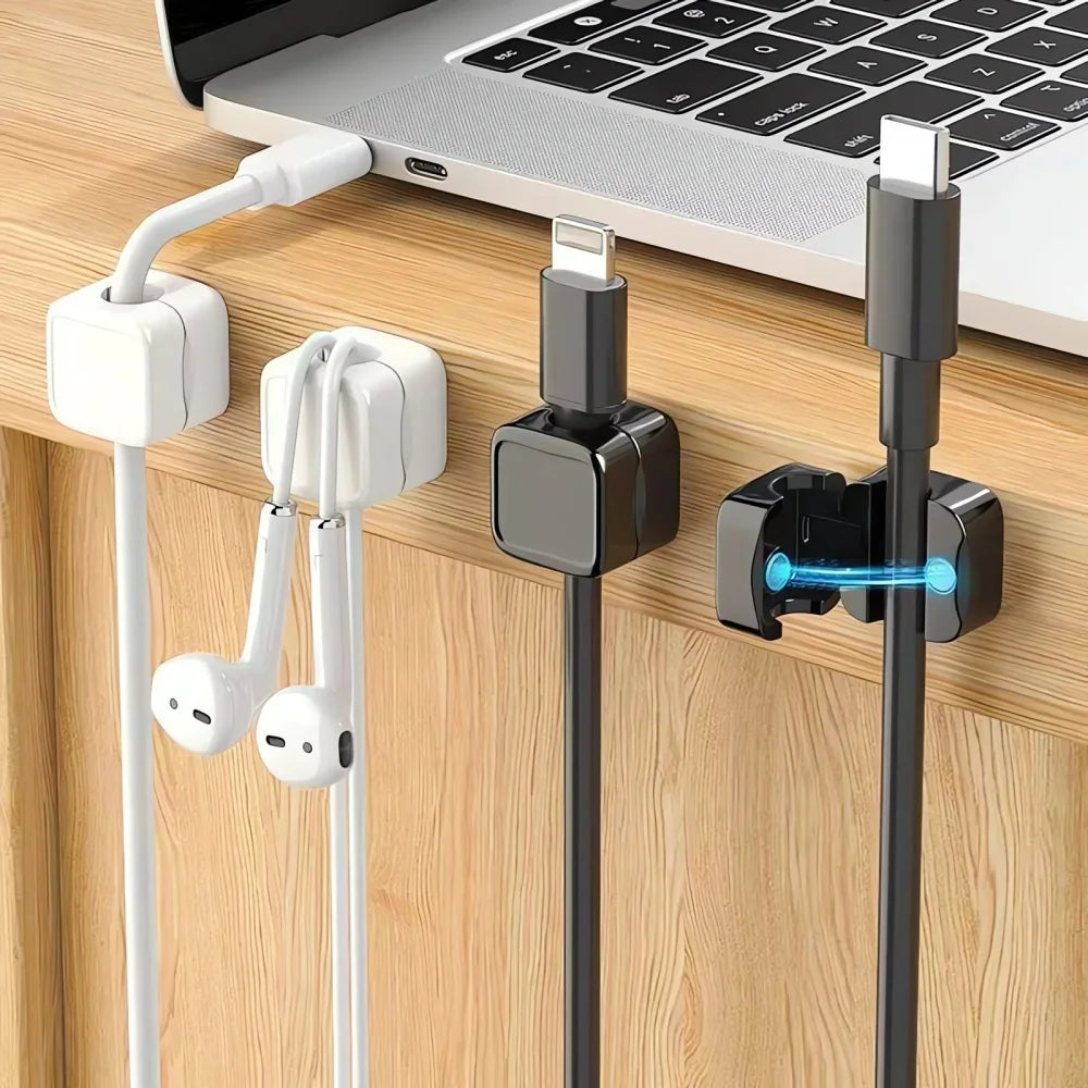 1/3/6Pcs Magnetic Cable Holder Self Adhesive Cord Clip Smooth Pulling Charging Cable Keeper Wire Clip for Cable/Car/Home/Office
