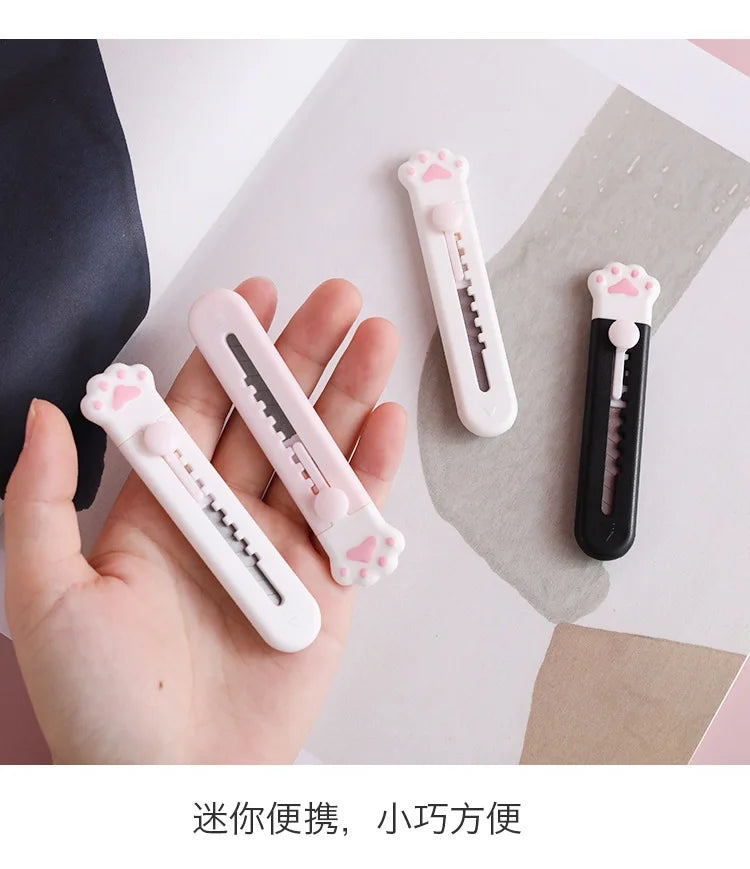 Cute Cat Paw Utility Knife Portable Paper Cutter Letter Envelope Opener Express Box Knife Box Cutter Knife Unbox Office Supplie