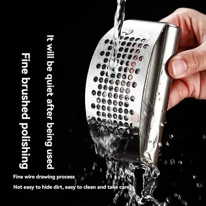 1 Piece Upgrade Stainless Steel Garlic Press, Manual Garlic Ginger Rocker Arm Crusher, Garlic Chopping Tool, Kitchen Small Tool