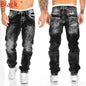 2025 New Ripped Jeans Men Slim-fit Denim Pants Cotton Korean Style Fashion Elasticity Versatile Blue Black Men's Clothing S-XXXL
