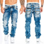 2025 New Ripped Jeans Men Slim-fit Denim Pants Cotton Korean Style Fashion Elasticity Versatile Blue Black Men's Clothing S-XXXL