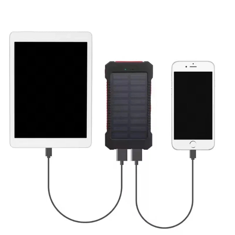 20000mAh Portable Solar Power Bank External Battery Fast Charging Waterproof Powerbank with SOS Flashlight Poverbank for Xiaomi