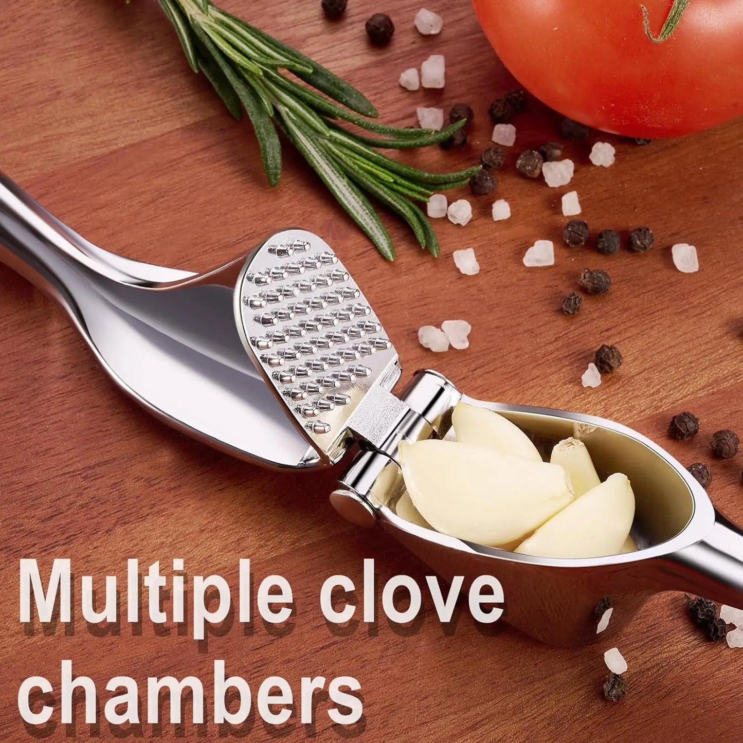 1pcs Garlic Press Easy to Squeeze and Clean with Soft Easy Squeeze Ergonomic Handle  Zinc Alloy Garlic Mincer & Crusher
