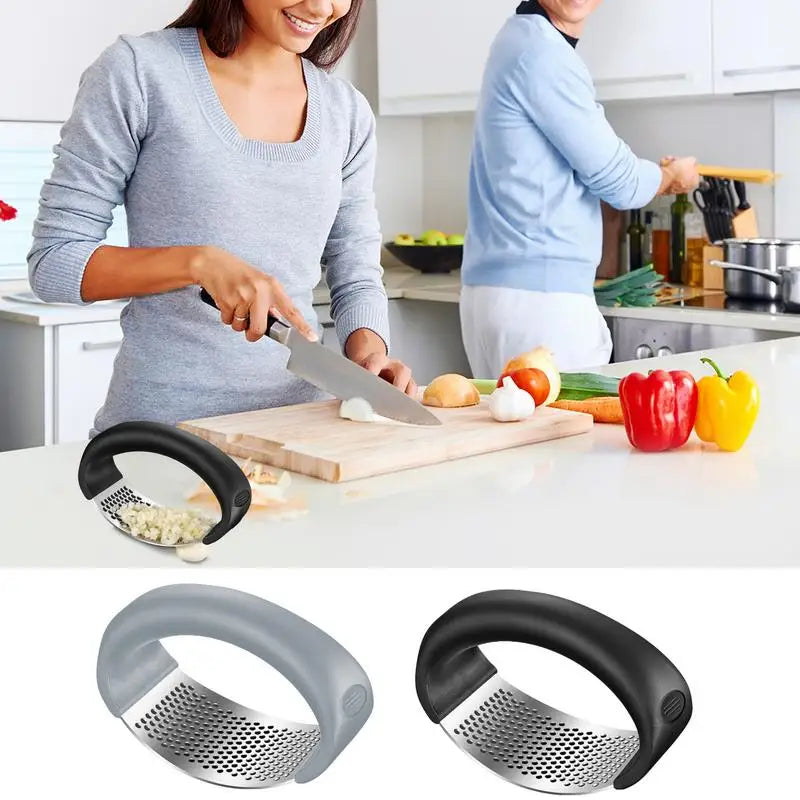 Upgraded Stainless Steel Garlic Press Squeezer Manual Garlic Ginger Rocker Crusher Garlic Cutting Mince Tools Kitchen Gadgets