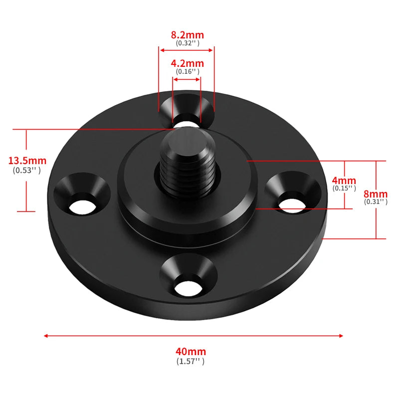 17/25mm Ball Head Mount 1/4" 3/8" M6 Thread Screw Nut Adapter Tripod Bracket Cameras Flash Fixing Wall Holder Clamping Mount