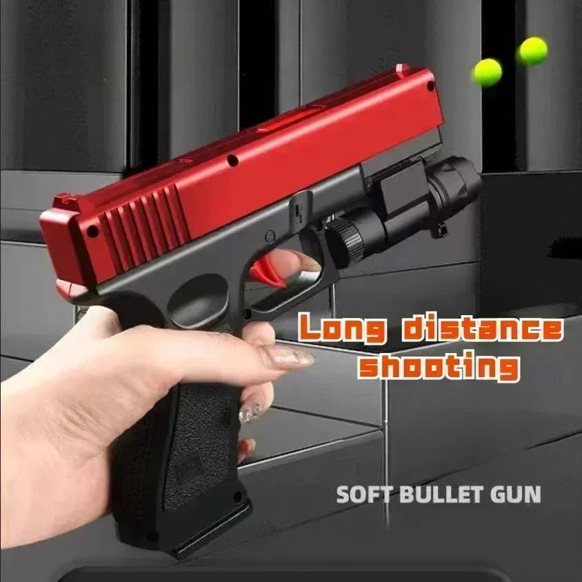 SOTLower Magazine G17 Manual Pistol Foam Soft Ball Bullet Toy Gun Airsoft Launcher CS Shooting Games Weapons For Kids Boys Gift