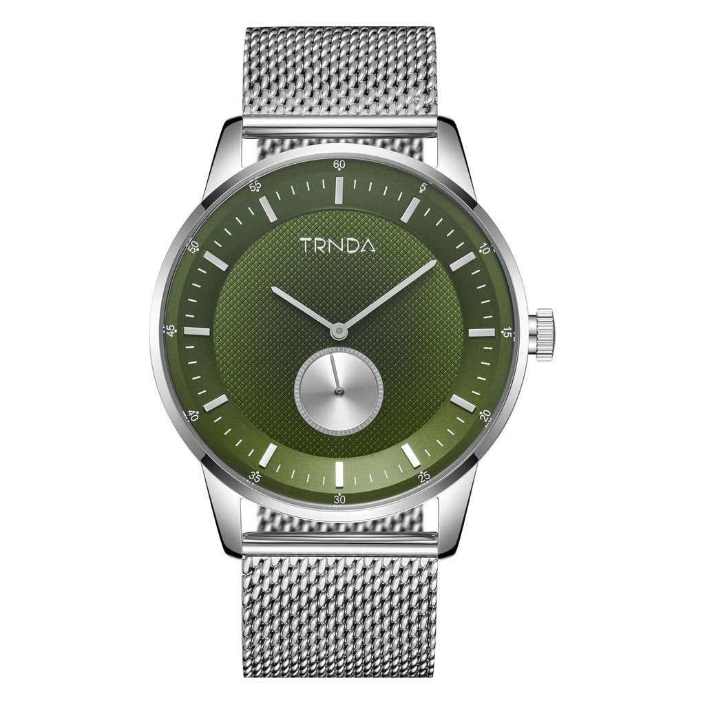 Reloj Trnda de acero inoxidable para hombre, esfera verde algas | Trnda 43 mm