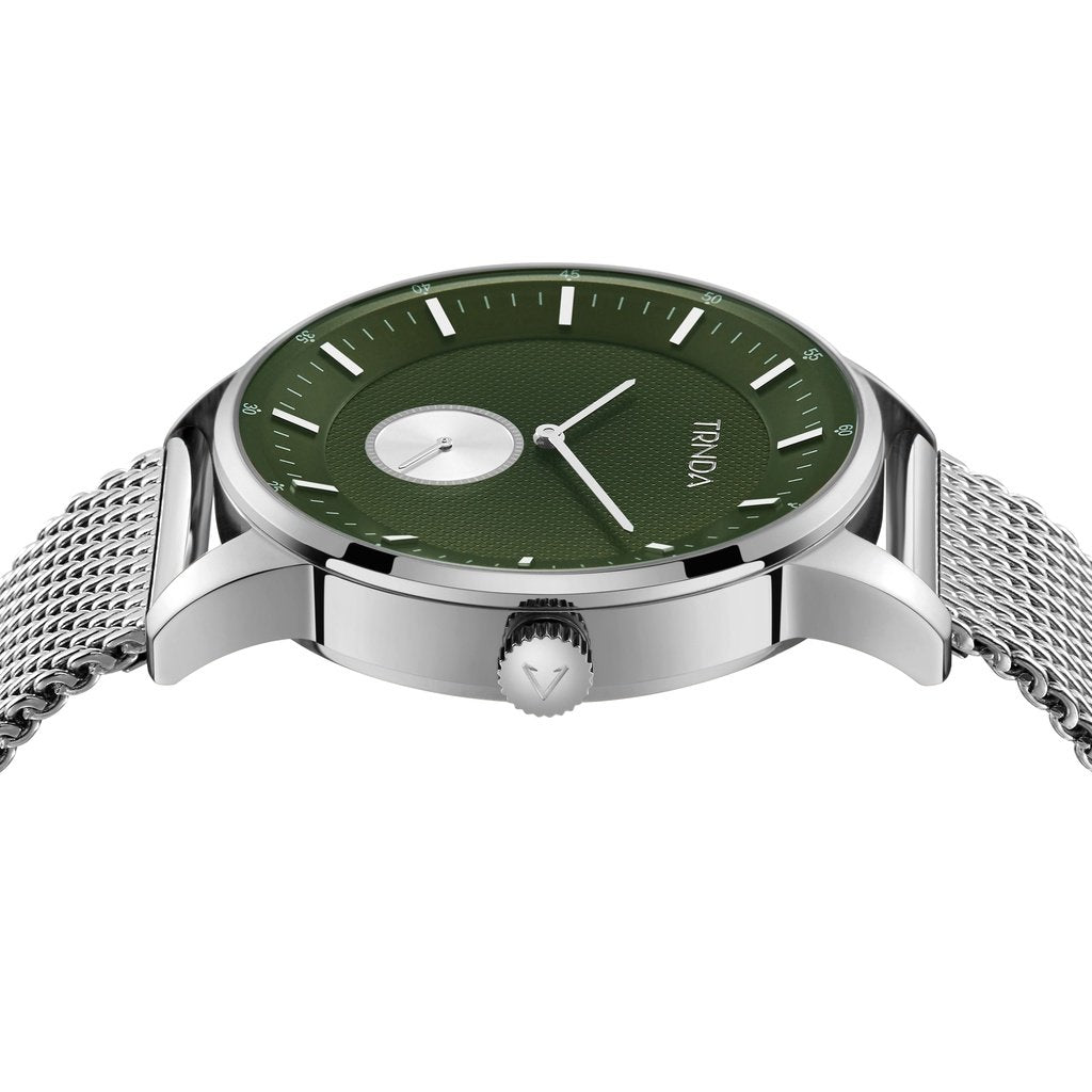 Reloj Trnda de acero inoxidable para hombre, esfera verde algas | Trnda 43 mm