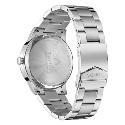 Trnda Men's Stainless Steel Watch, Gradient Light Gray Dial | Trn-4325