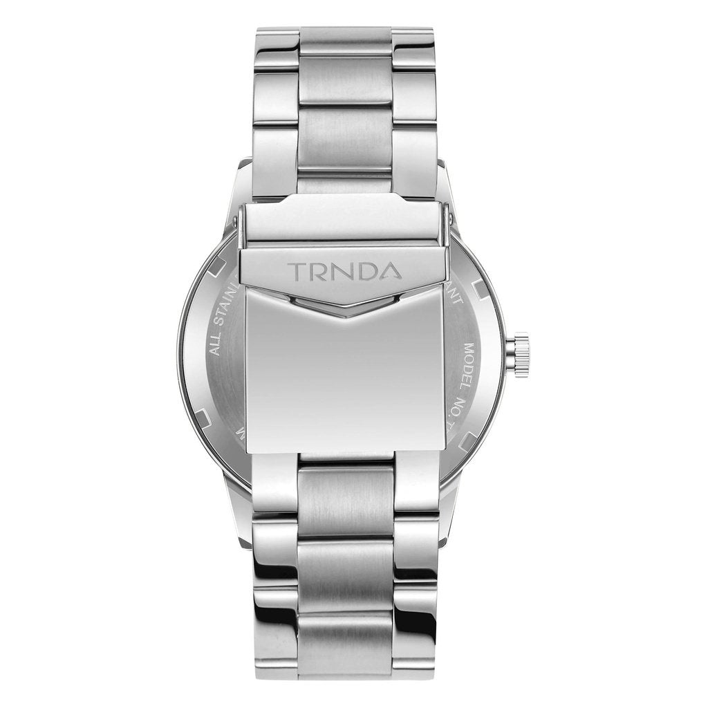 Trnda Men's Stainless Steel Watch, Gradient Light Gray Dial | Trn-4325