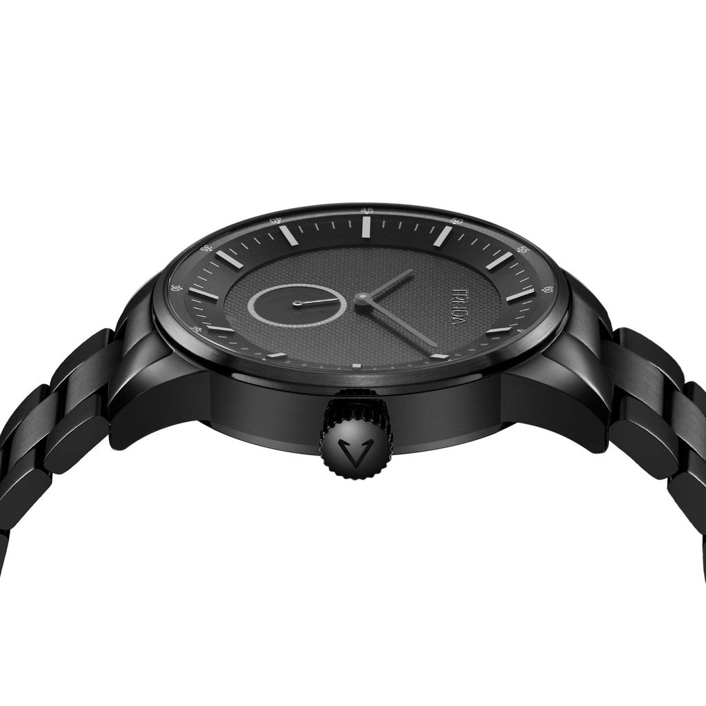 Reloj Trnda de acero inoxidable negro para hombre, esfera redonda | Trn43mmblack