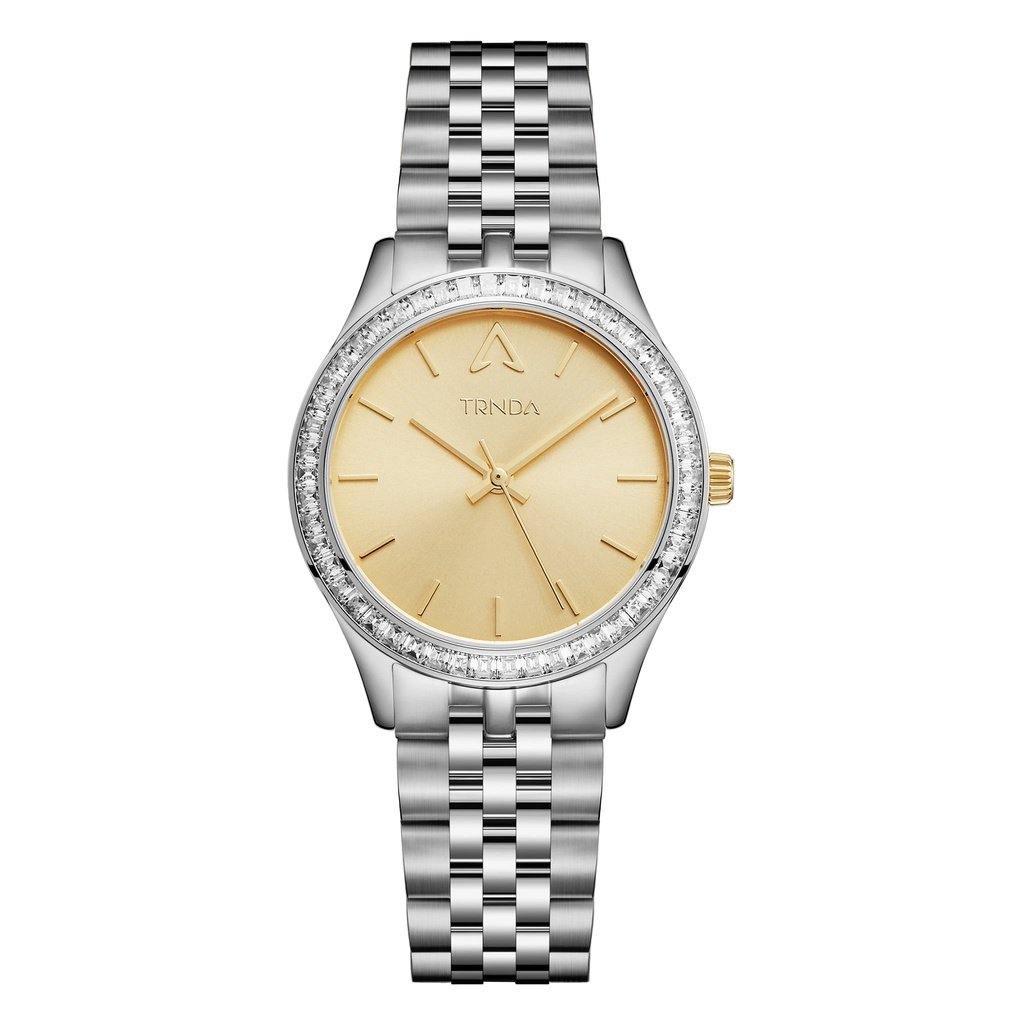 Trnda Women's Stainless Steel Watch, Gold Dial | Trnda032sil