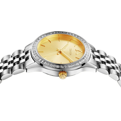 Trnda Women's Stainless Steel Watch, Gold Dial | Trnda032sil
