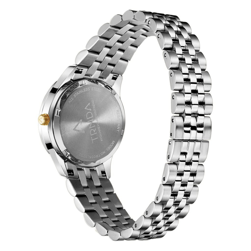 Reloj Trnda de acero inoxidable para mujer, esfera dorada | Trnda032sil