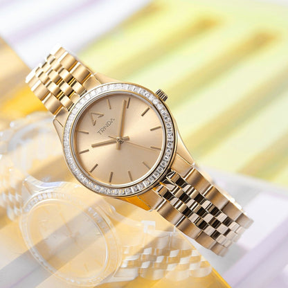 Trnda Women's Gold Stainless Steel Watch, Gold Dial | Trn-W32g