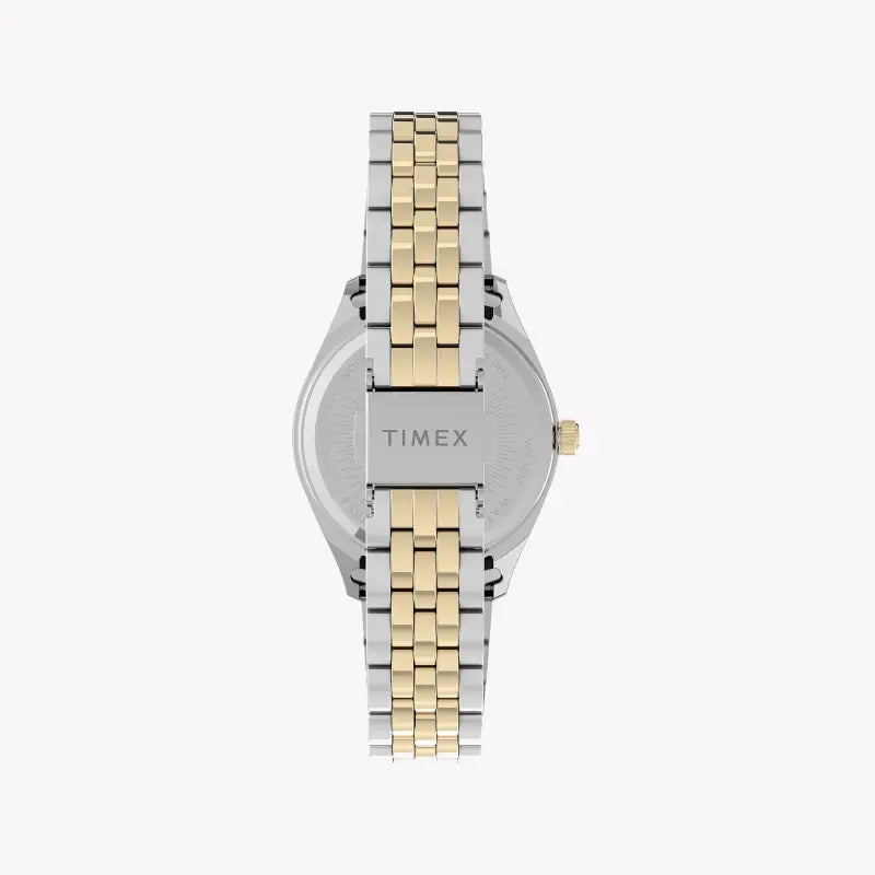 Reloj Timex 2t para mujer, acero inoxidable, esfera dorada | Tw2u78600