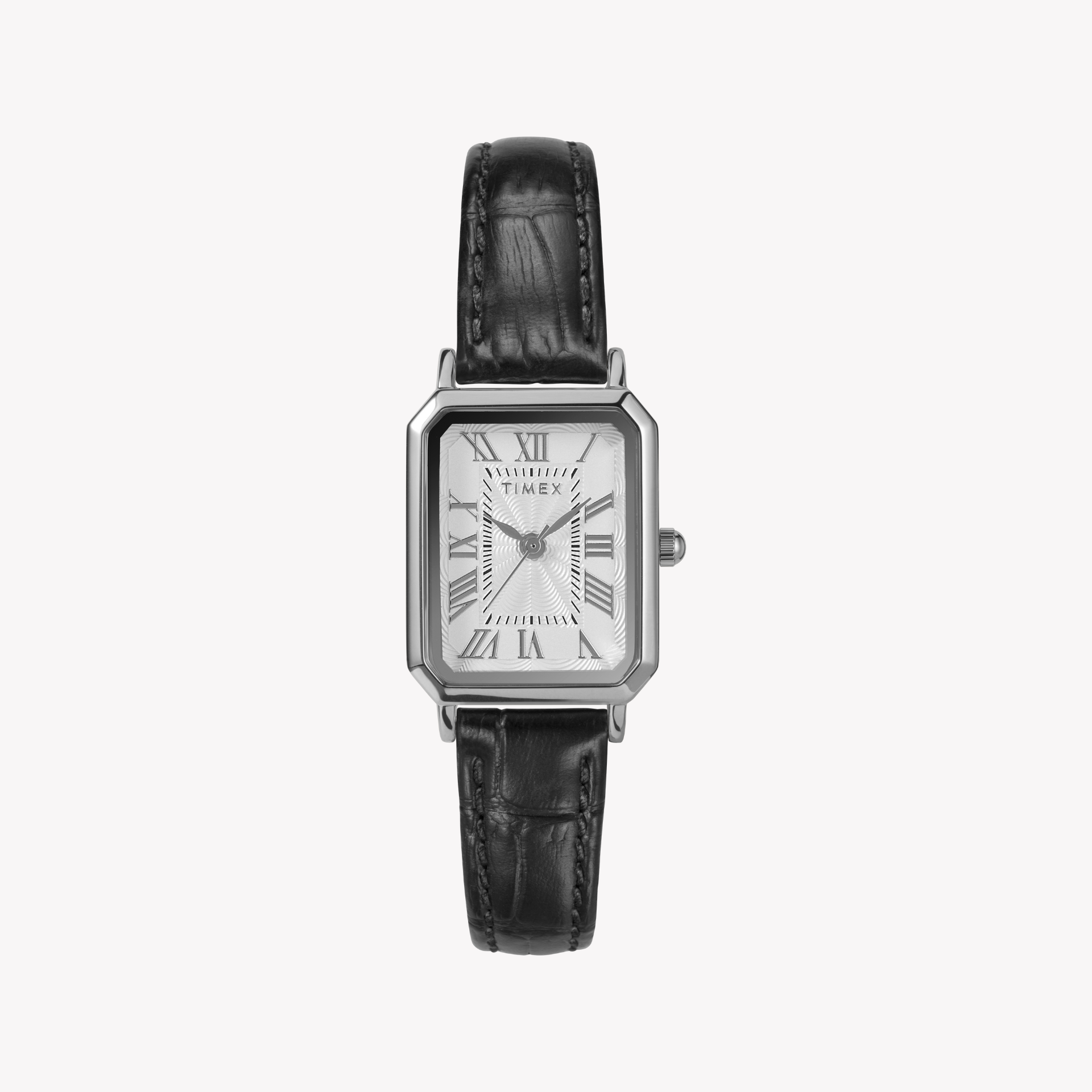 Reloj Timex de cuero plateado/negro para mujer | Tw2y00800