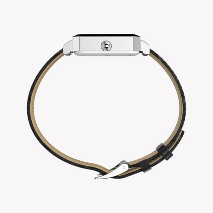 Timex Women's Silver/Black Leather Watch | Tw2y00800