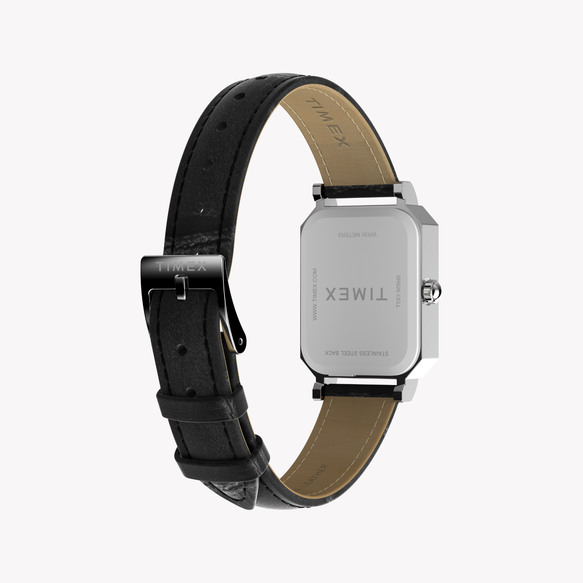 Reloj Timex de cuero plateado/negro para mujer | Tw2y00800