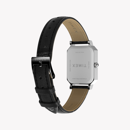 Timex Women's Silver/Black Leather Watch | Tw2y00800