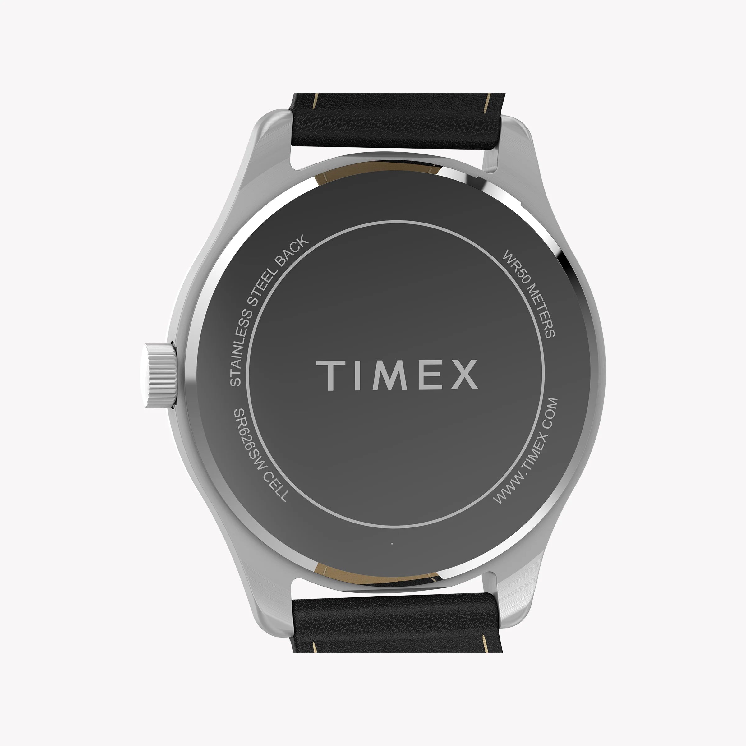 Reloj Main Street para hombre, caja plateada y correa negra, TW2Y16000 | Reloj elegante para hombre