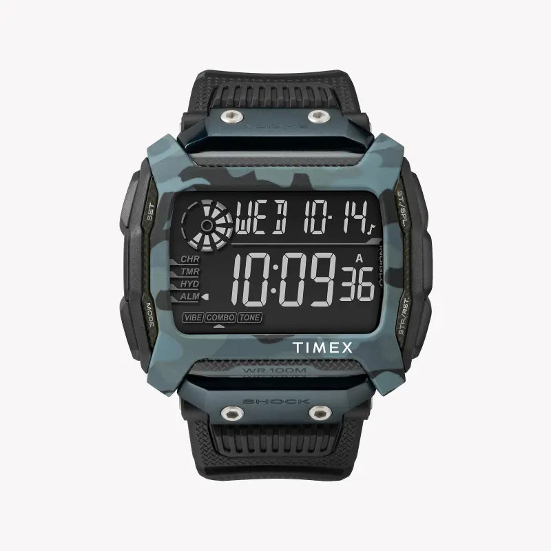 Timex Men's Black Resin Digital Watch, Indiglo | Tw5m18200