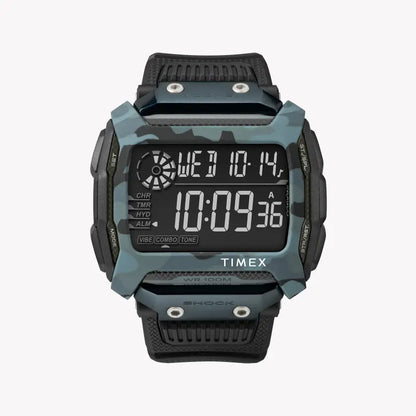 Timex Men's Black Resin Digital Watch, Indiglo | Tw5m18200