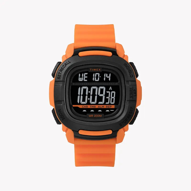 Reloj Timex de silicona naranja para hombre, esfera digital | Tw5m26500