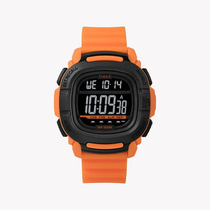Timex Men's Orange Silicone Watch, Digital Dial | Tw5m26500