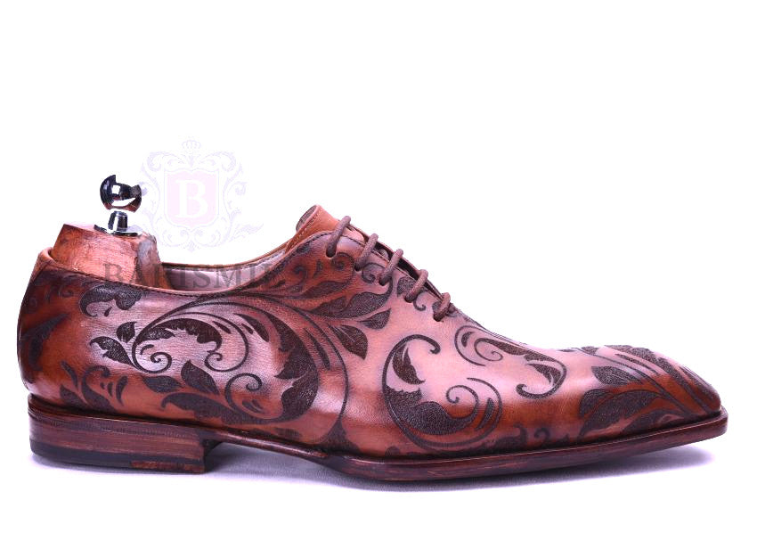 Floral - Zapatos de vestir Oxford para hombre