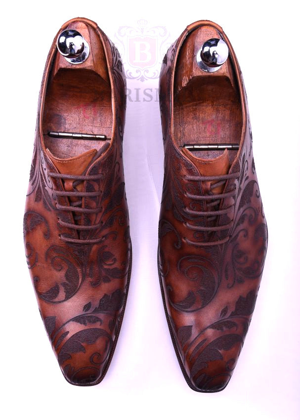 Floral - Zapatos de vestir Oxford para hombre