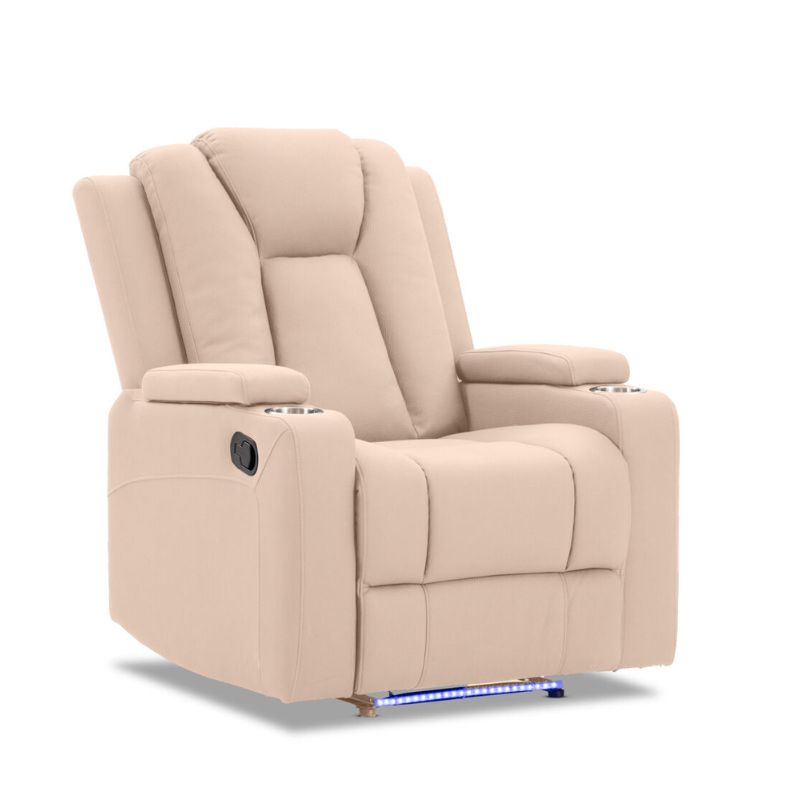 NNEDSZ Theatre Electric Recliner Sofa Buckskin Fabric Single Latte