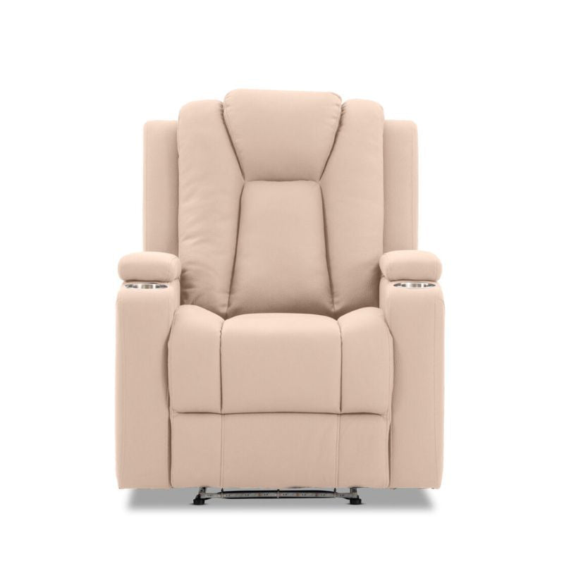 NNEDSZ Theatre Electric Recliner Sofa Buckskin Fabric Single Latte