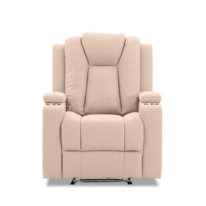NNEDSZ Theatre Electric Recliner Sofa Buckskin Fabric Single Latte